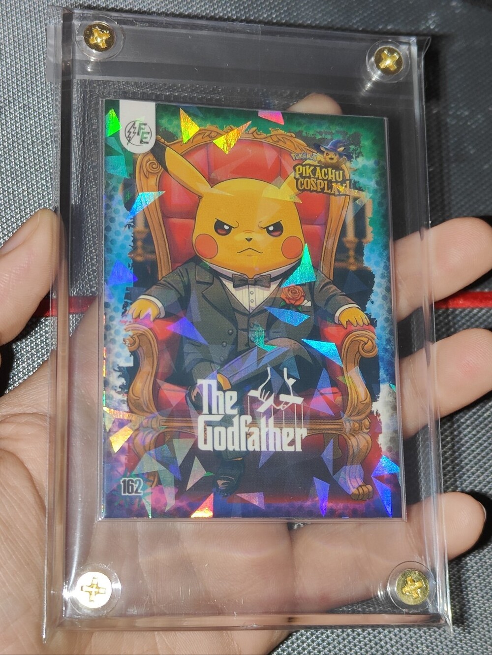 The Godfather Ice holo encased Pikachu Cosplay Horror card Doujin Pokemon